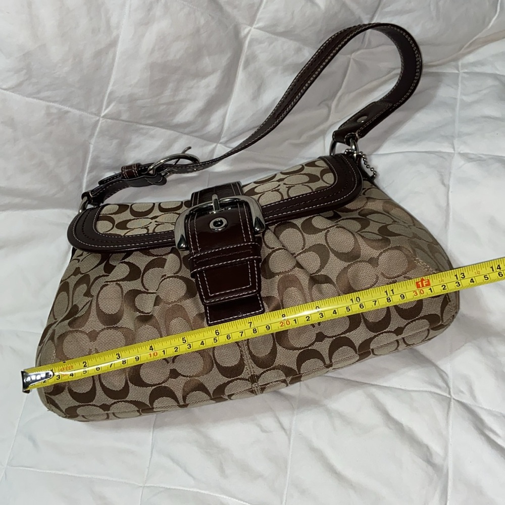 Coach Signature Canvas Shoulder Bag in Khaki/Brown - Picture 11 of 16